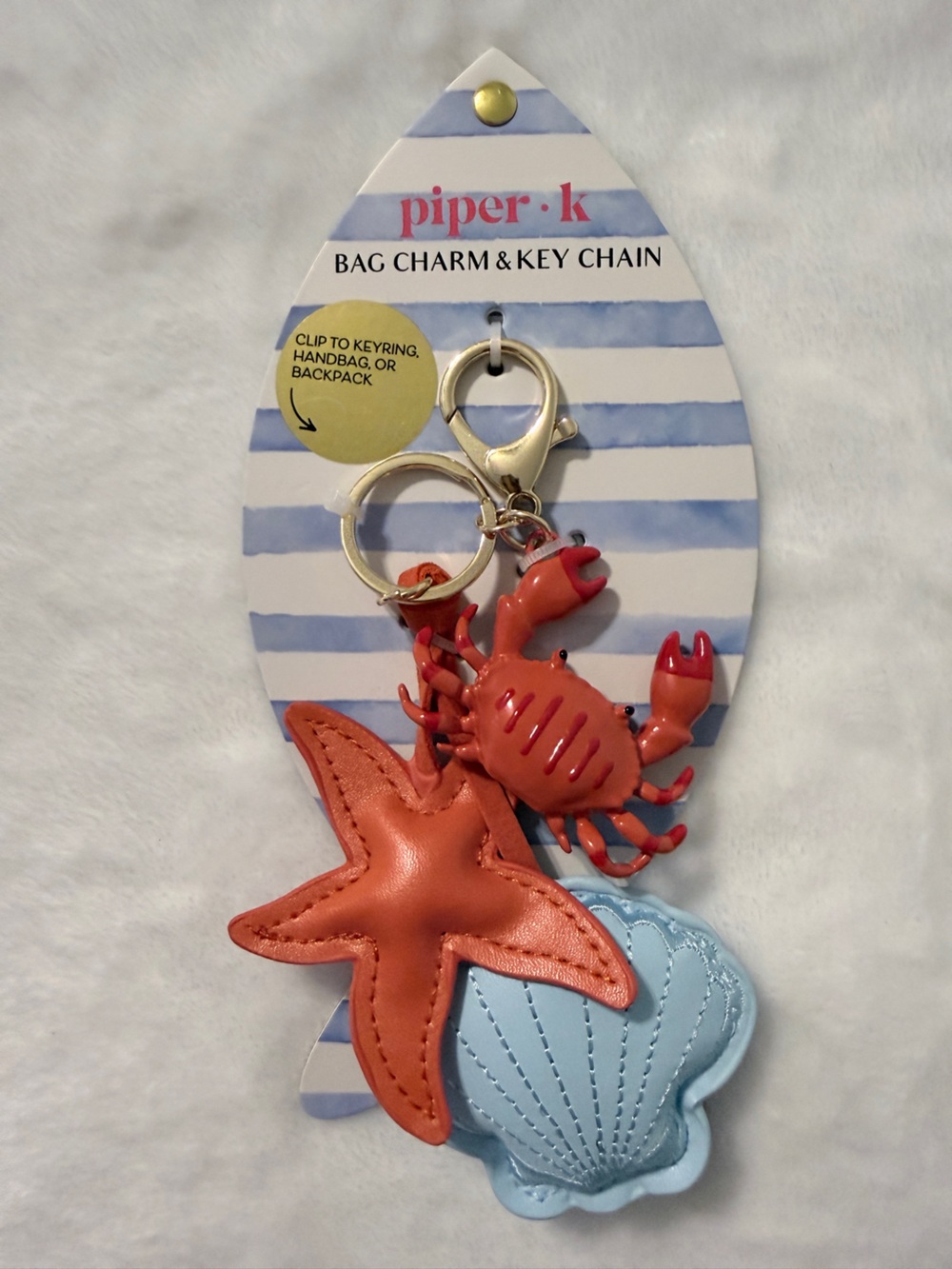 Piper K Crab & Sea Charm Keychain